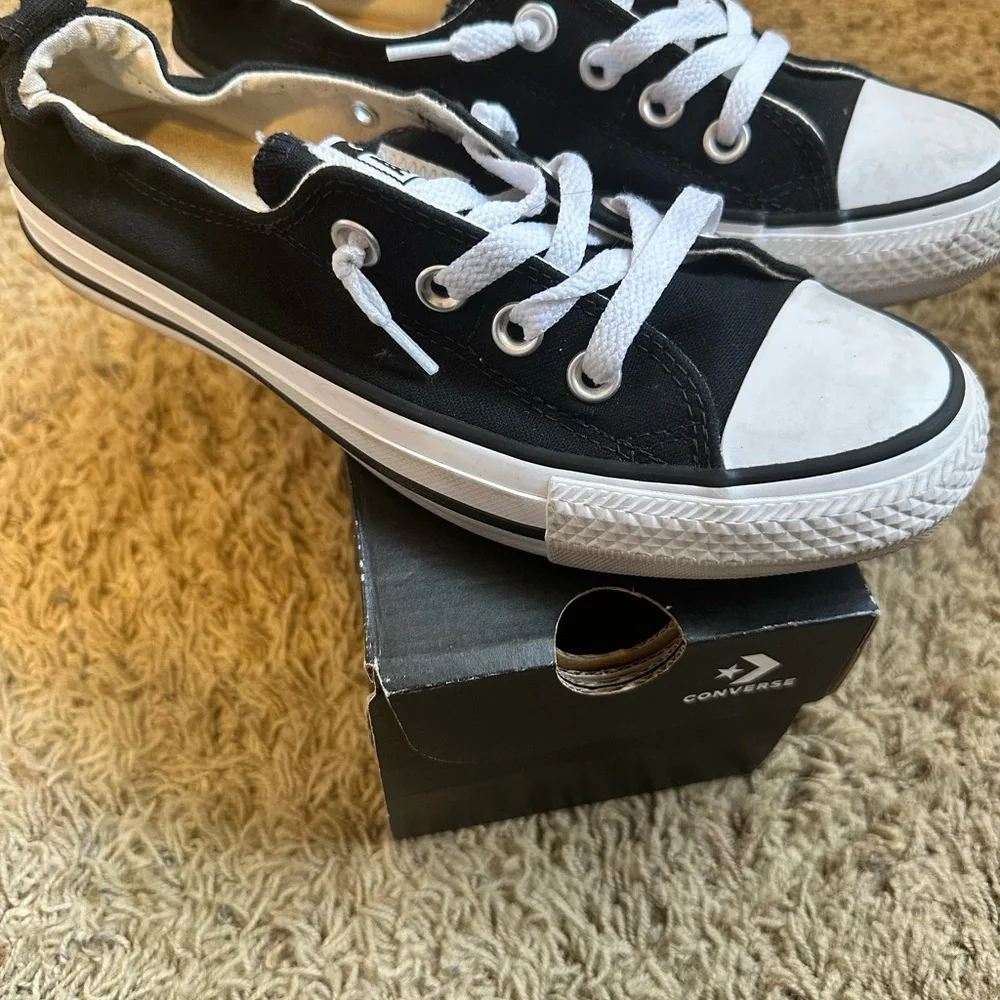 Converse Black and White Low Top Sneakers - Picture 2 of 3